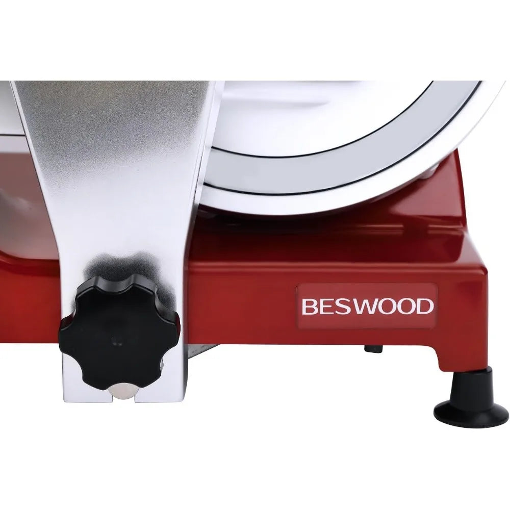 BESWOOD 10" Premium Chromium-plated Steel Blade Electric Deli Meat Cheese Food Slicer