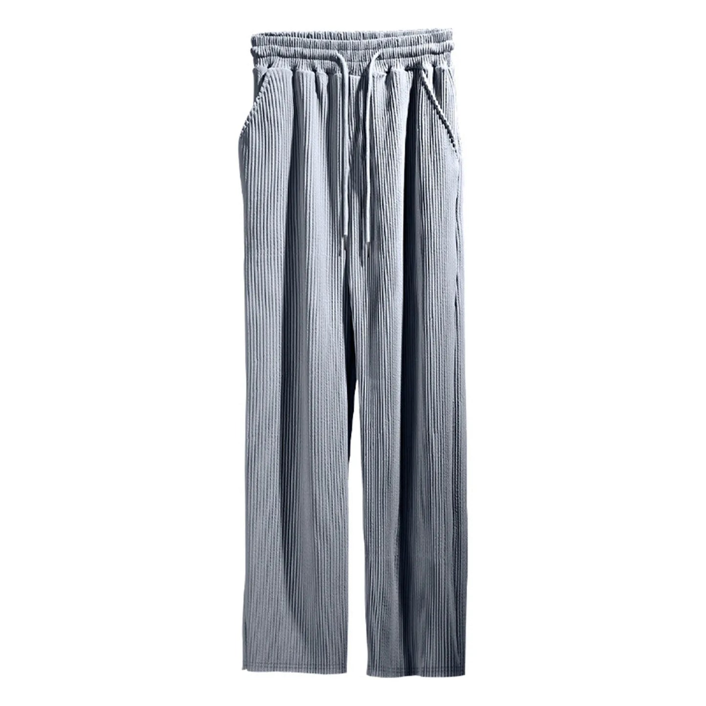 Men'S Loose Straight Stripe Jacquard Casual Pants