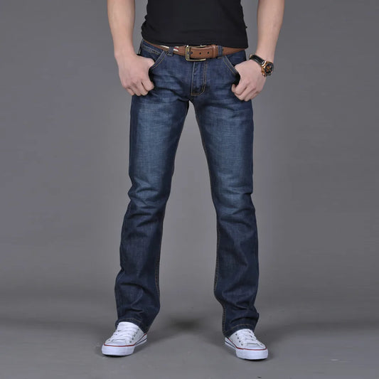 Men's Denim Pants Korean Fashion Washed Baggy Jeans Streetwear Mens