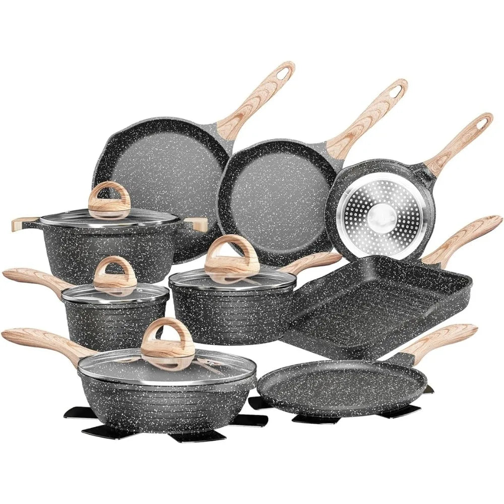 Cast Iron Cookware Bbq Pots and Pans Set Nonstick 23pcs Home Appliance Induction Cooking