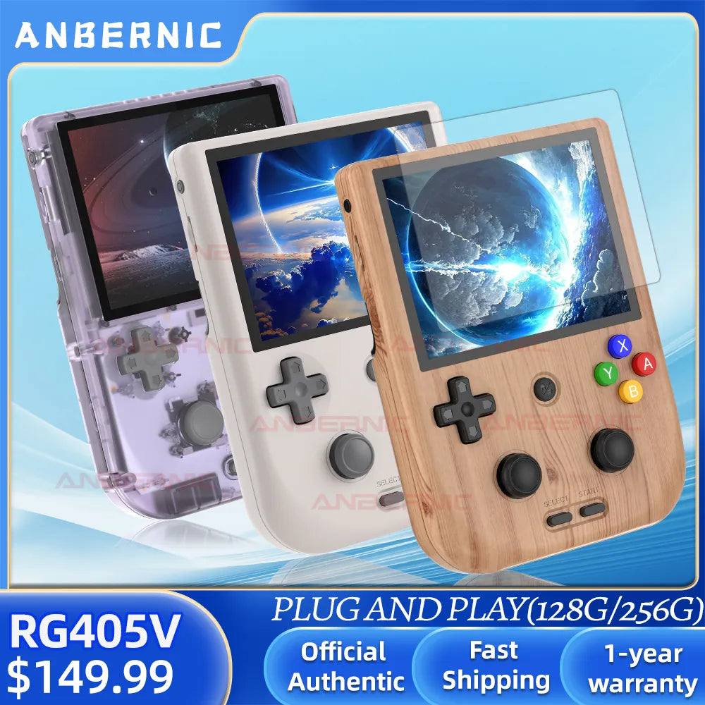 ANBERNIC RG405V Handheld Game Console 4’’ IPS Touch Screen Android 12 Unisoc Tiger T618 64-bit Game Player 5500mAh OTA Update - S & R Enterprises