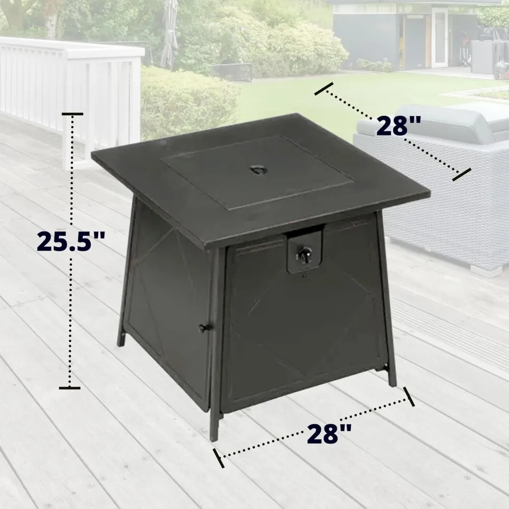 28" Fire Pit Table for Outdoor Backyard Patio, Deck & Porch Heating,