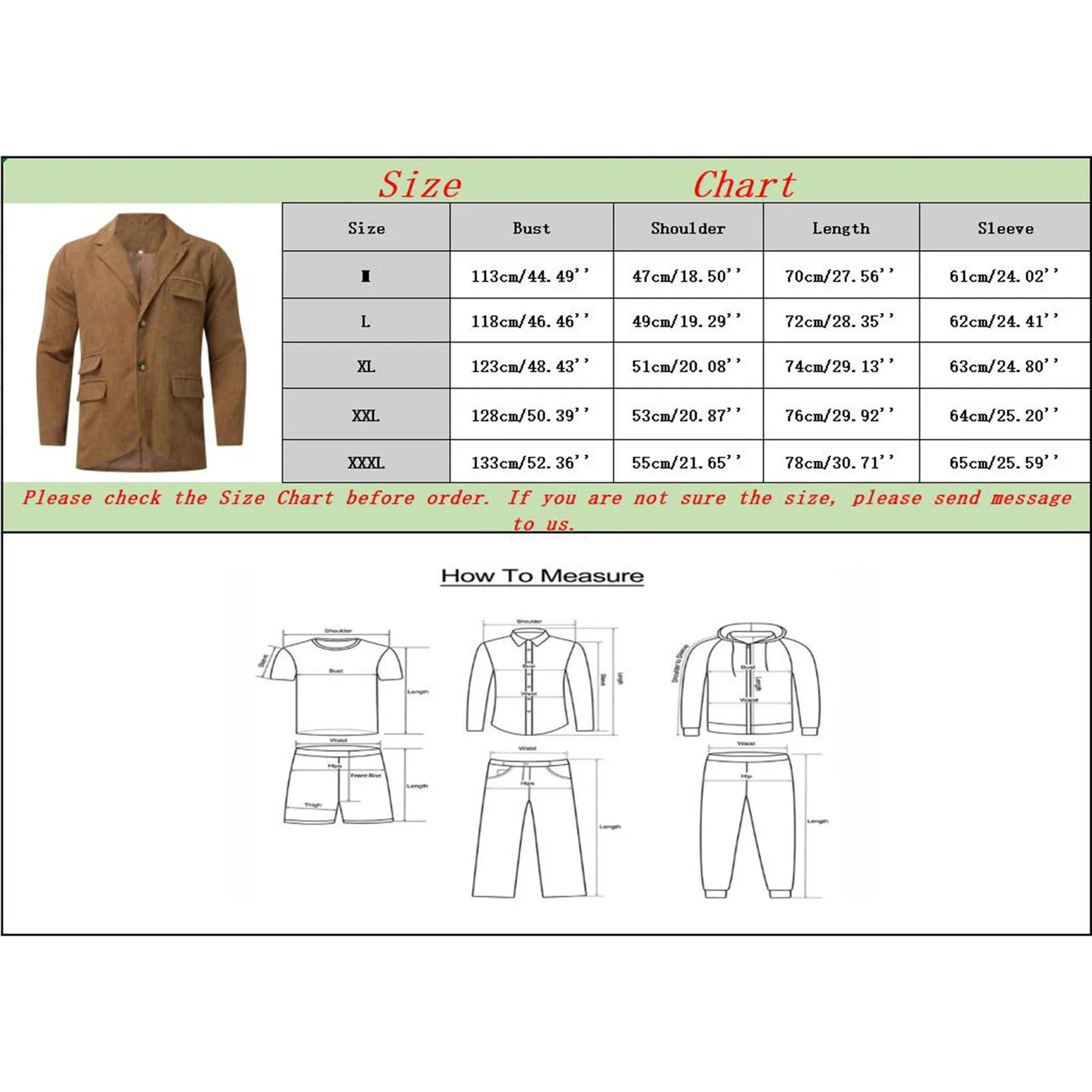 Vintage Retro Corduroy Blazer Coat Men's Casual  Fit Slim Jackets - S & R Enterprises