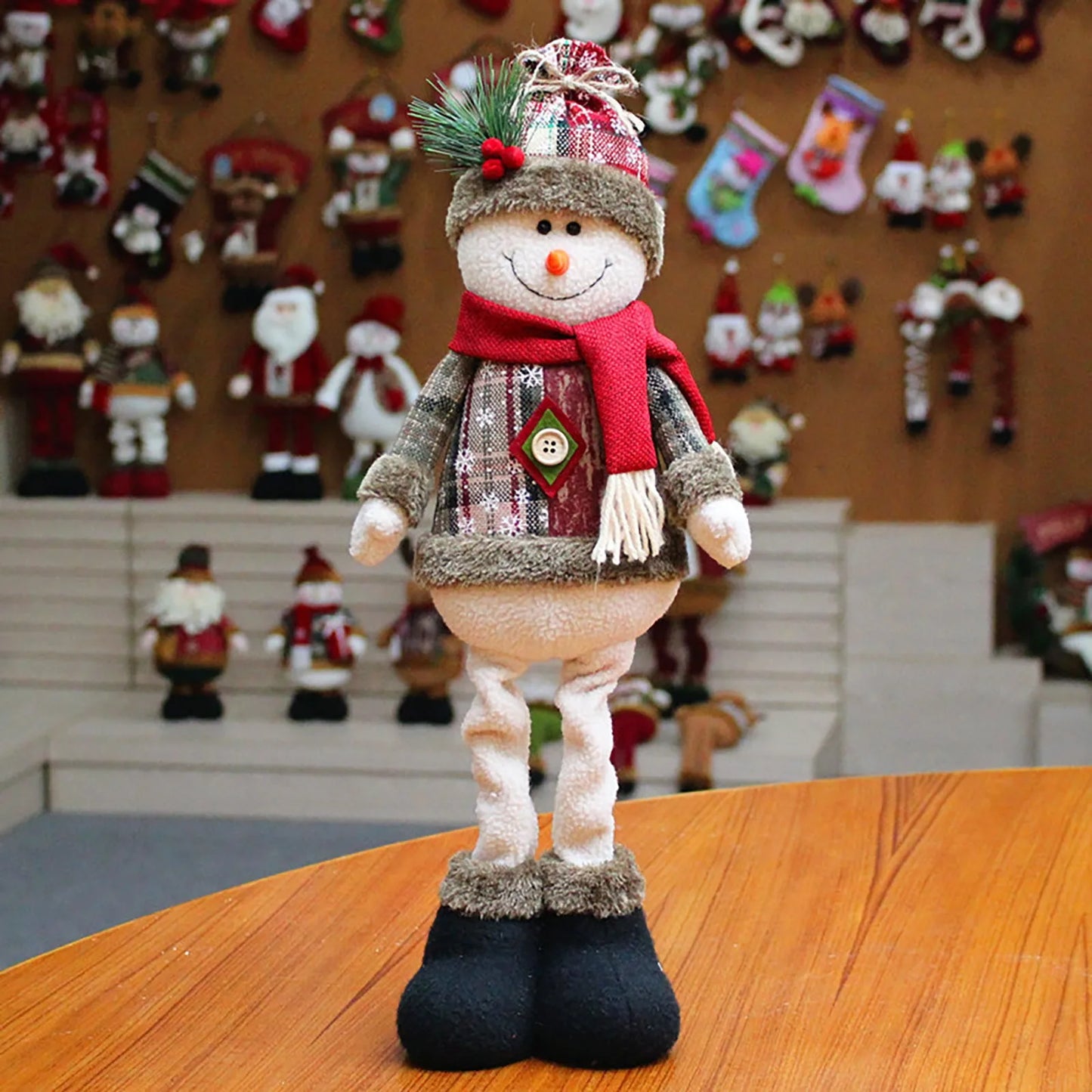 Christmas Santa Snowman-Reindeer Christmas Decoration Leg Table Mantel Decoration Xmas