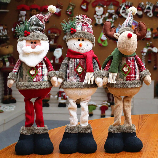 Christmas Santa Snowman-Reindeer Christmas Decoration Leg Table Mantel Decoration Xmas