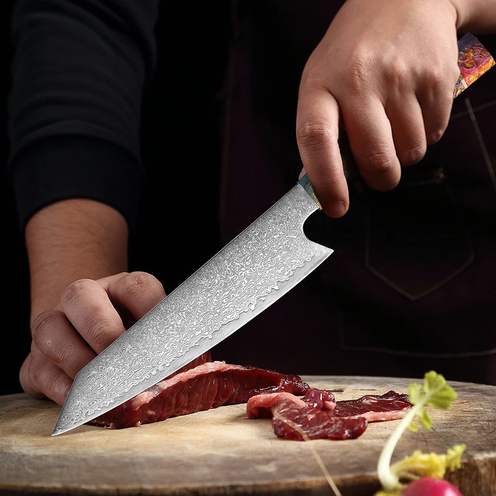 Chef Knife Set Kiritsuke Knife Japanese VG10 Steel Kitchen - S & R Enterprises