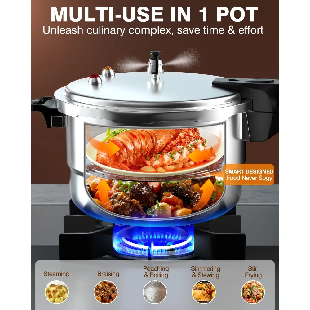 10Qt Aluminum Pressure Cooker W/Release Valve