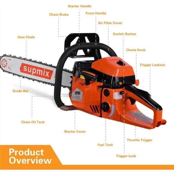 Gas Chain Saw 20 Inch Guide  2-Cycle Gasoline Handheld Cordless - S & R Enterprises