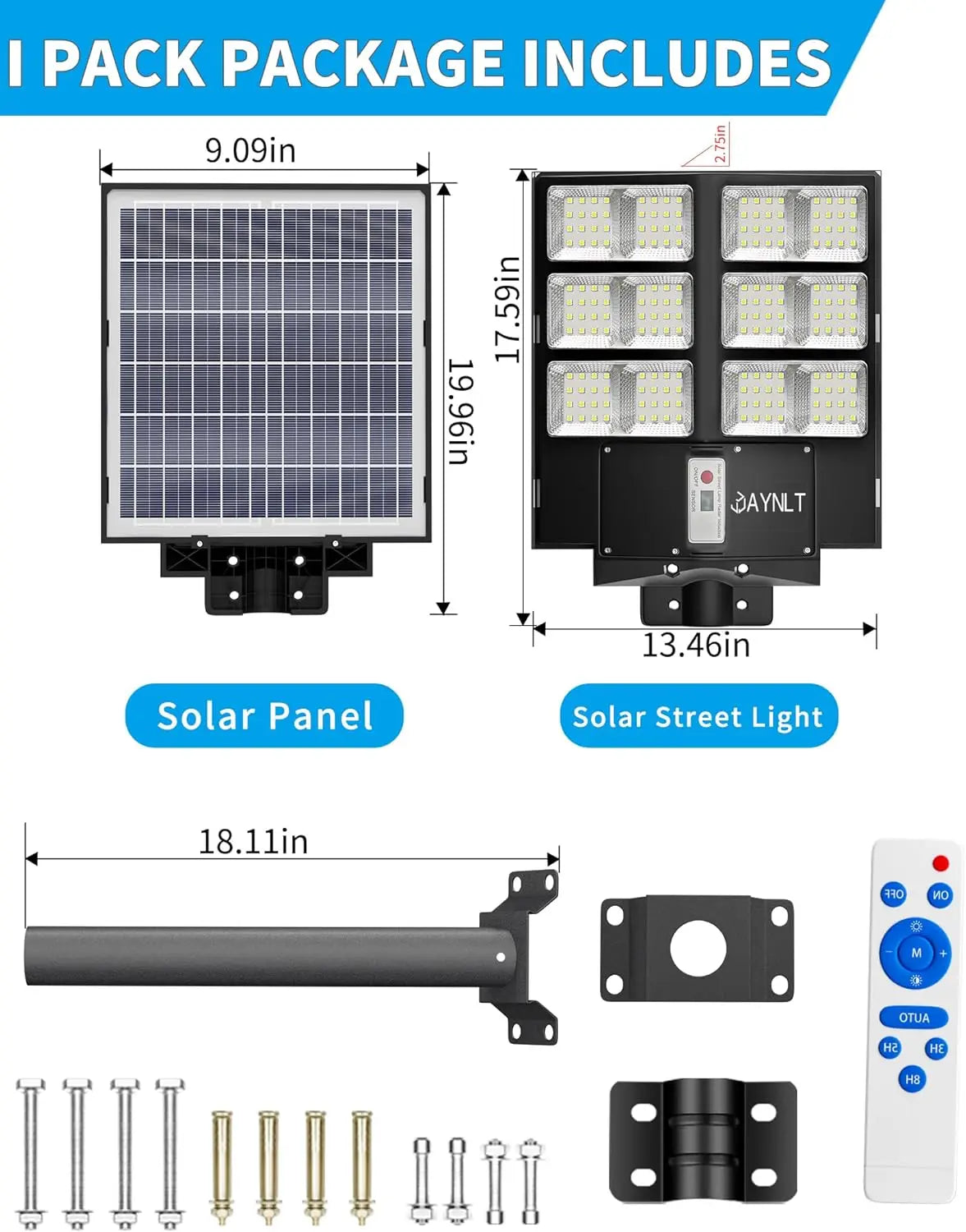 Solar Street Light, Solar Flood Lights Outdoor Dusk to  Waterproof Solar Security Light