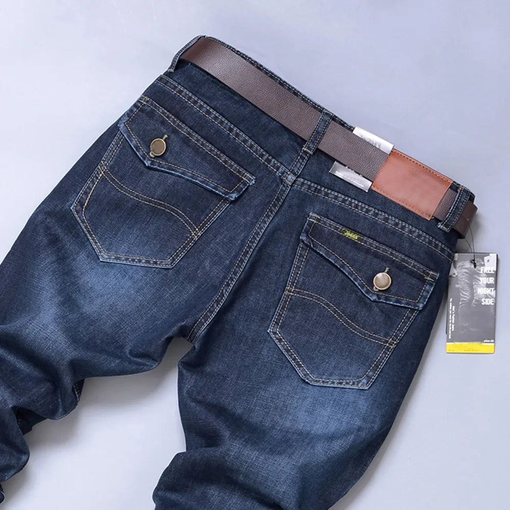 Men's Denim Pants Korean Fashion Washed Baggy Jeans Streetwear Mens