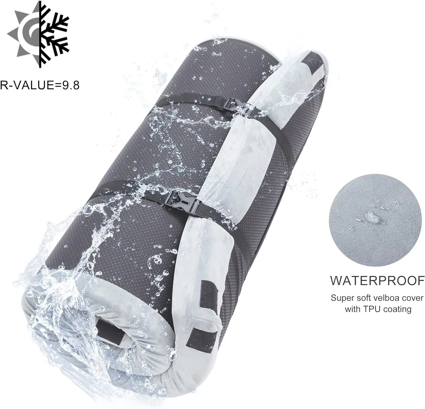 Camping equipment, 3 Inch Memory Foam Camping Mattress, Waterproof Roll