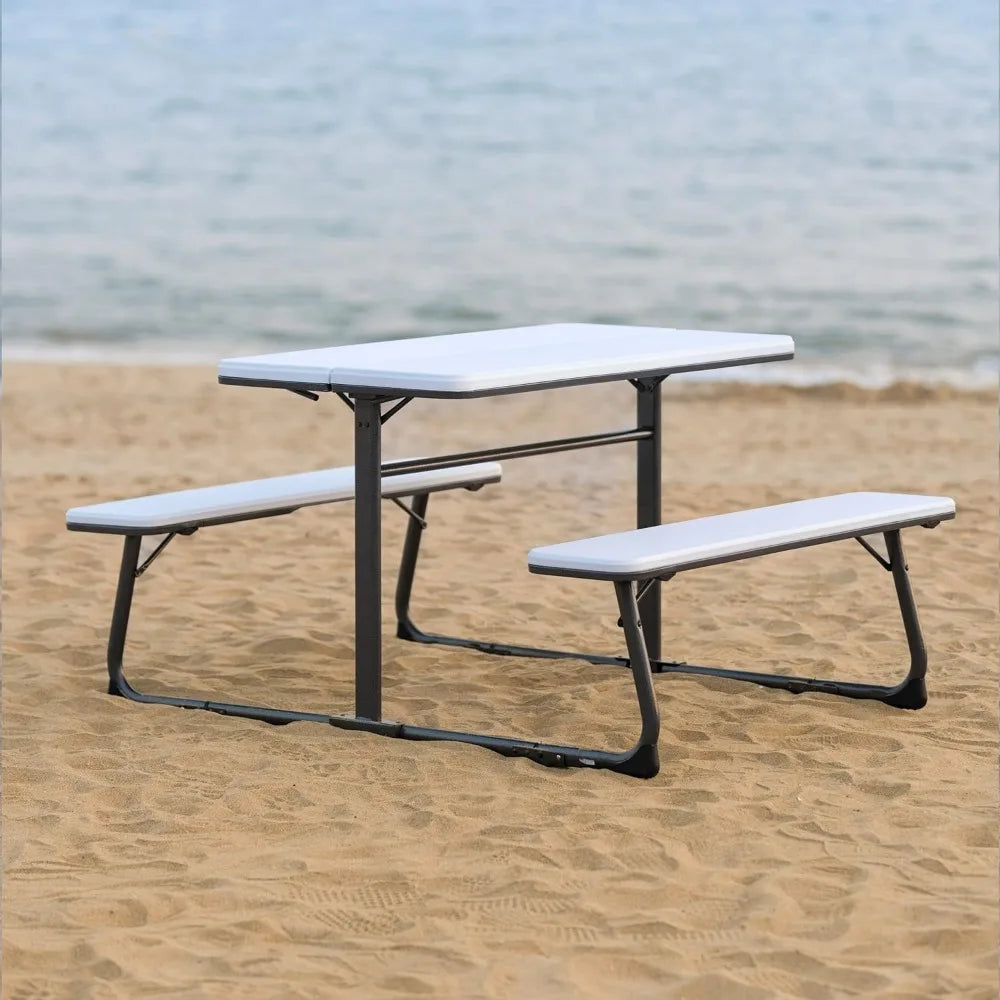 Folding Picnic Table with Benches, Portable Picnic Table Foldable, Collapsible Camping