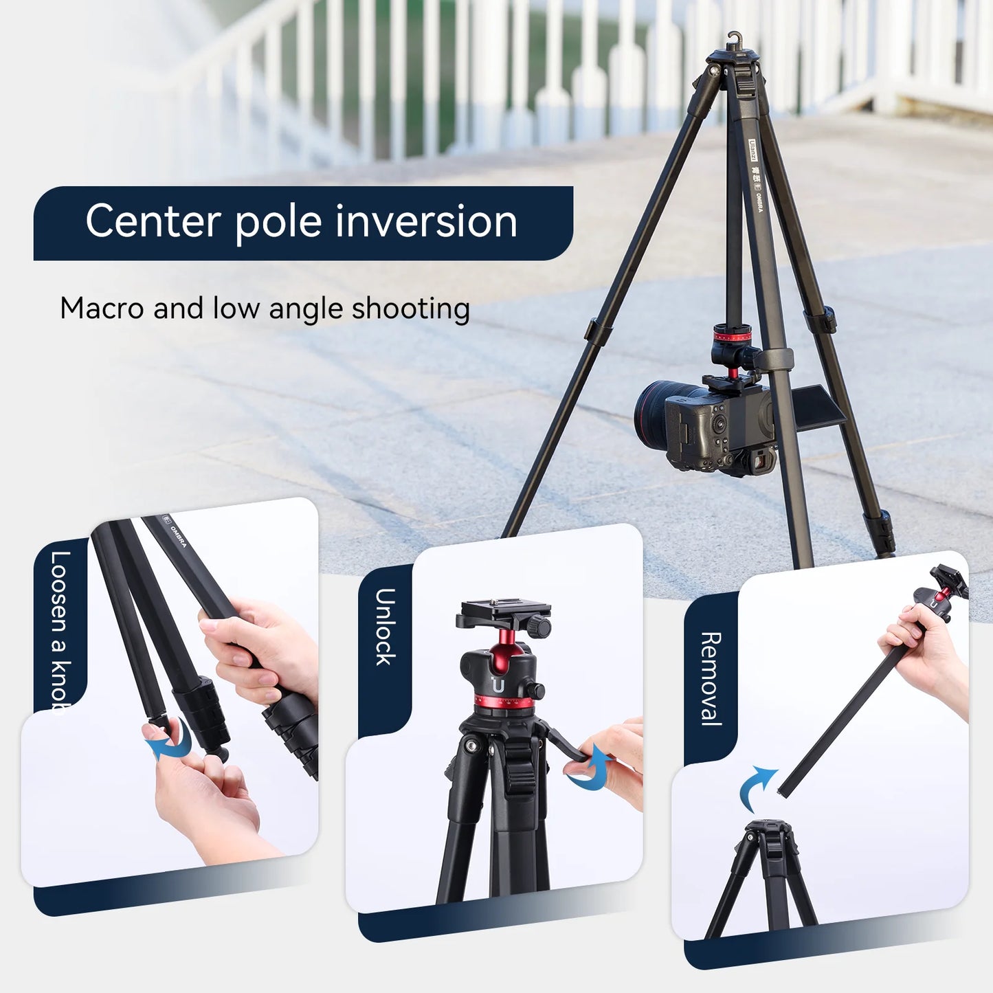 Travel Tripod Aluminum Alloy Metal Outdoor Smartphone DSLR Camera