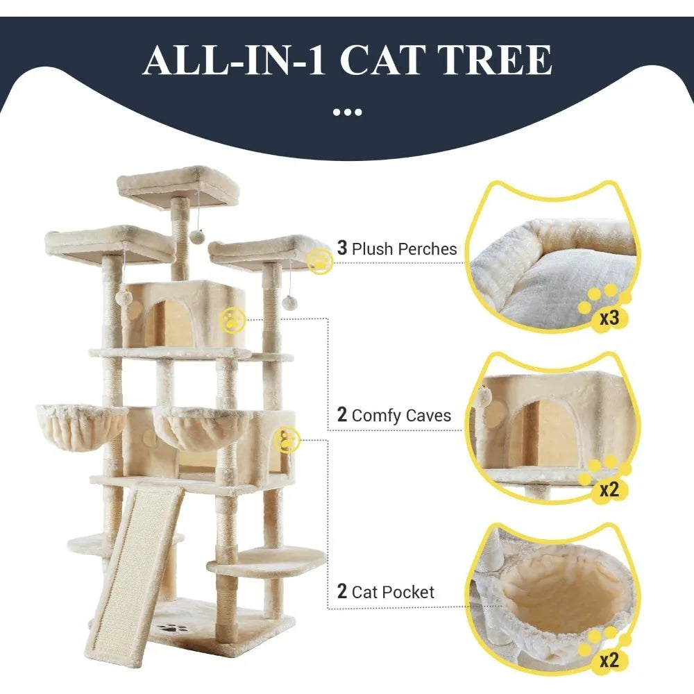 New 68 Inches Cat Tree/Cat Tree House and Towers - S & R Enterprises