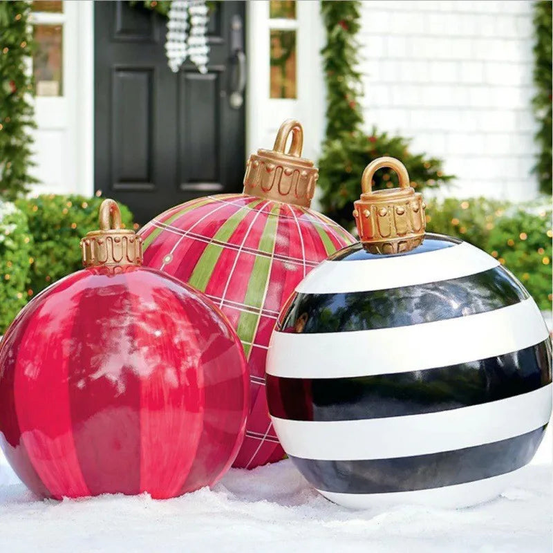 60cm Outdoor Christmas Inflatable Decorated Ball PVC Giant Big Large Balls Xmas