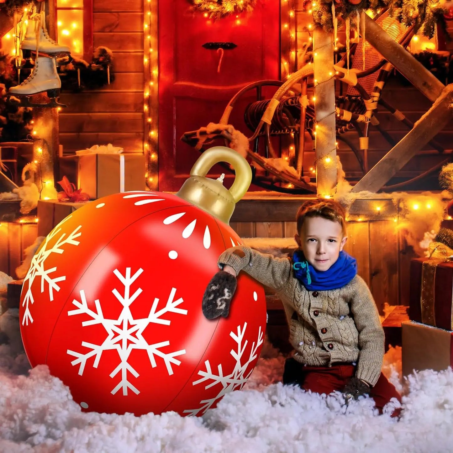 60cm Outdoor Christmas Inflatable Decorated Ball PVC Giant Big Large Balls Xmas