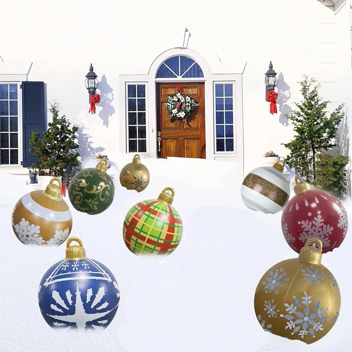 60cm Outdoor Christmas Inflatable Decorated Ball PVC Giant Big Large Balls Xmas