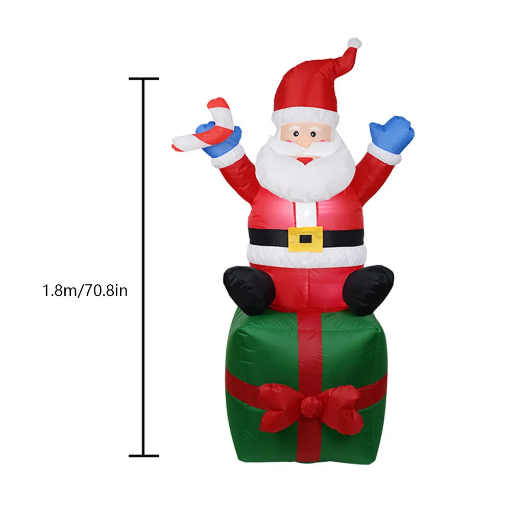 Inflatable LED Snowman Santa Toy with LED Light Decoration for 2024 Christmas