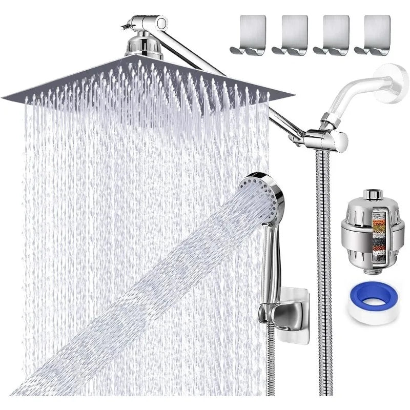 Rain Shower Head with Handheld Spray Shower Heads Combo