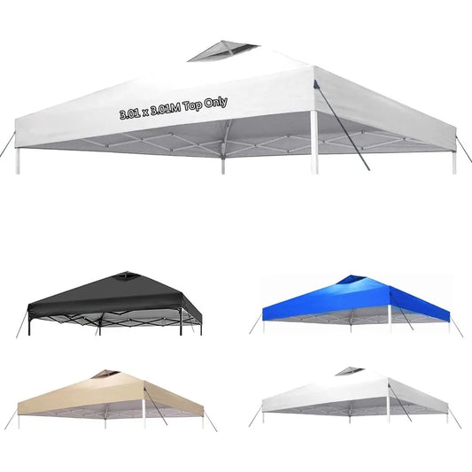 10x10 Canopy Replacement Top Cover with Air Vent Ropes, Waterproof Sunshade Silver Coated Oxford Cloth - S & R Enterprises