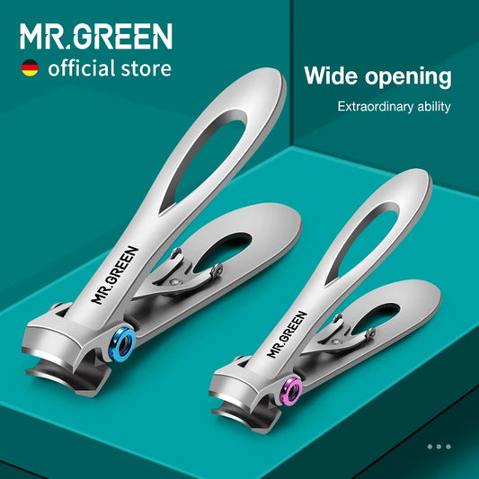 MR.GREEN Nail Clippers Stainless Steel Two Size Thick Hard Toenail Scissors tools