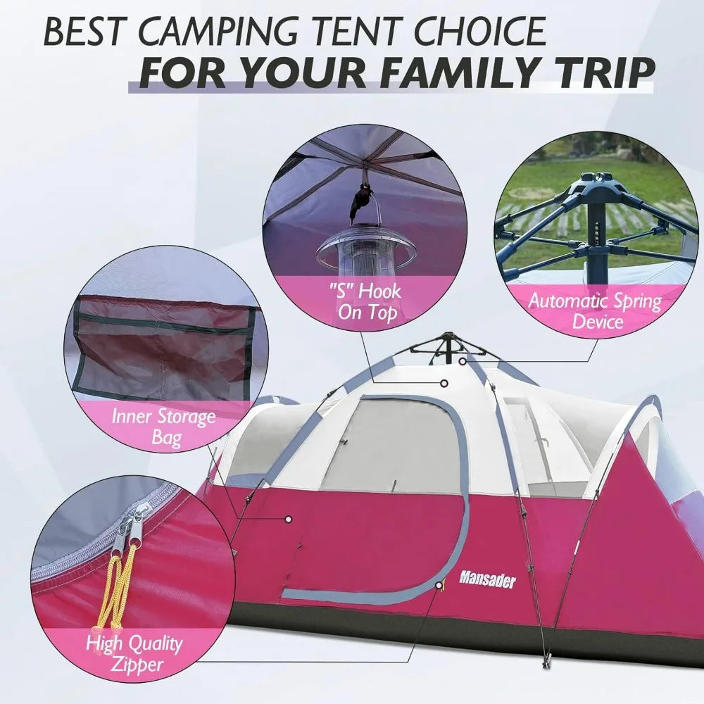 6 Person Family Camping Tent,Waterproof