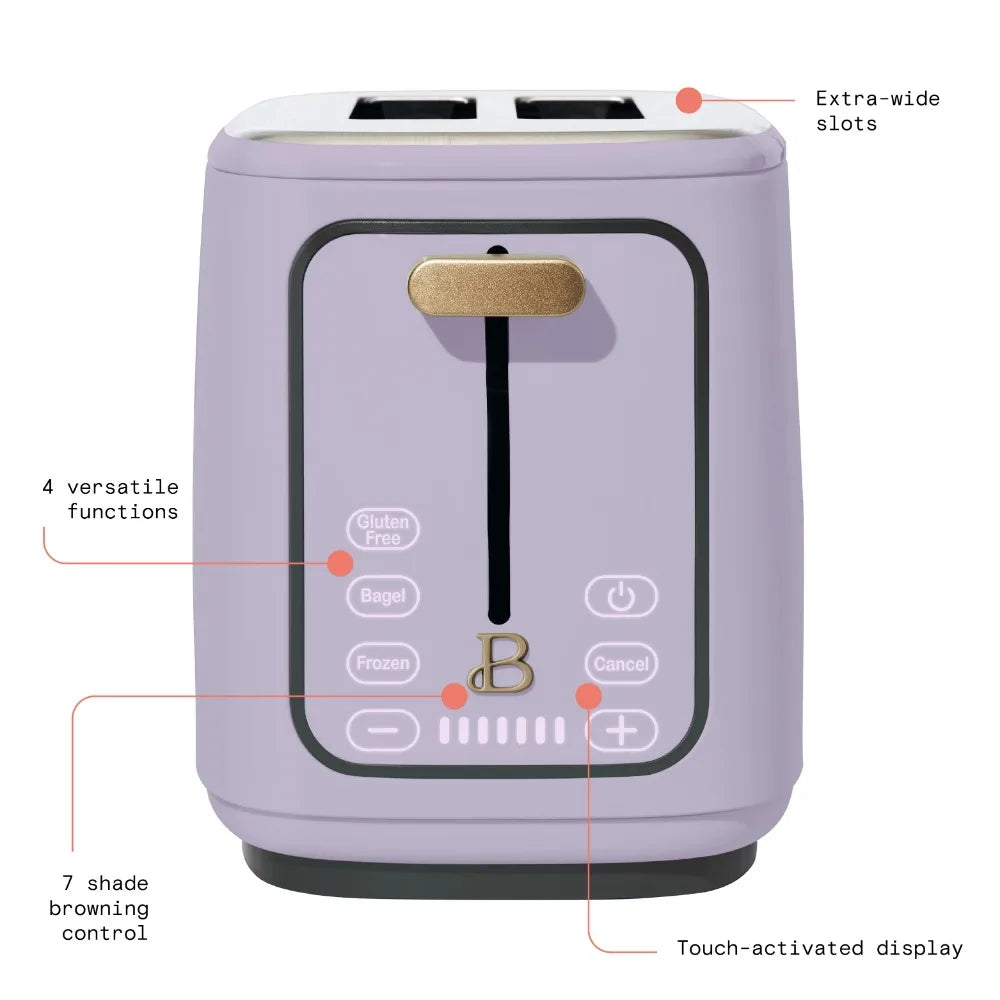 2023 New Beautiful 2 Slice Touchscreen Toaster, Lavender by Drew Barrymore