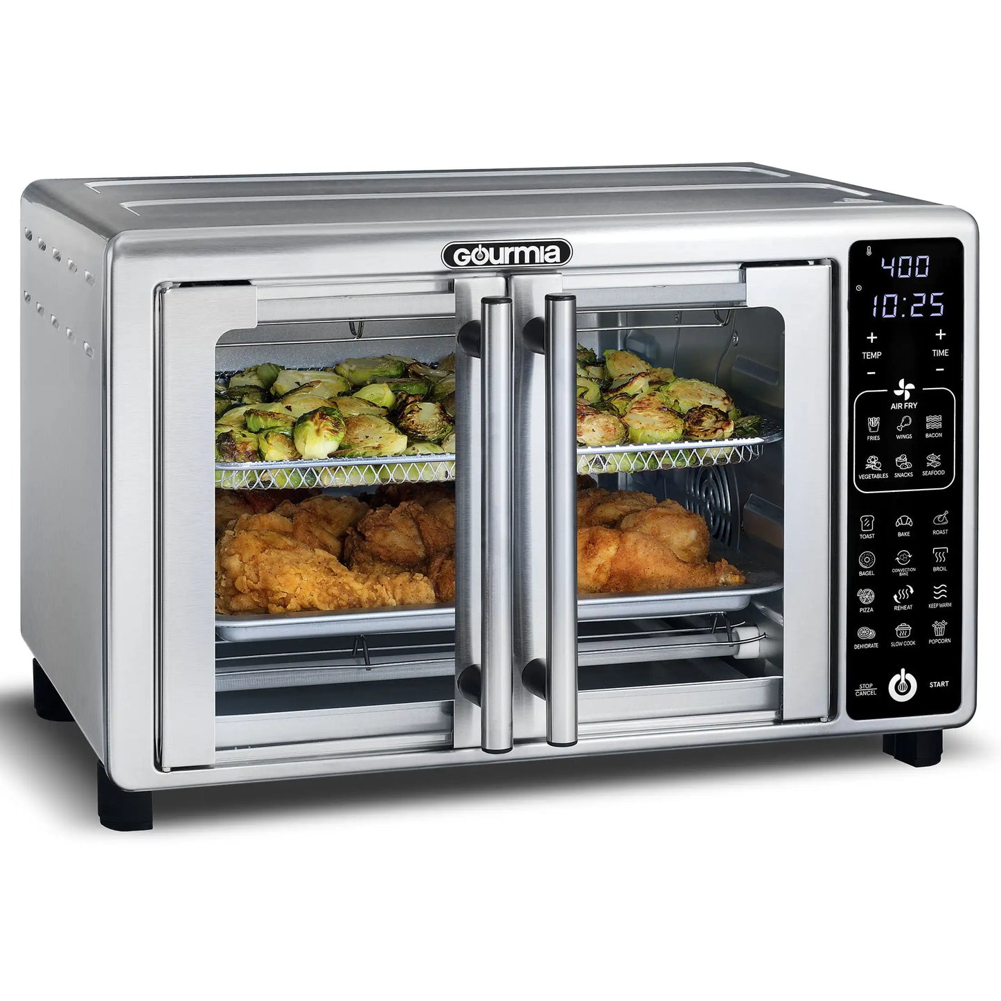 6-Slice Digital Toaster Oven Air Fryer with 19  Stainless Steel Electric Oven Pizza Oven - S & R Enterprises