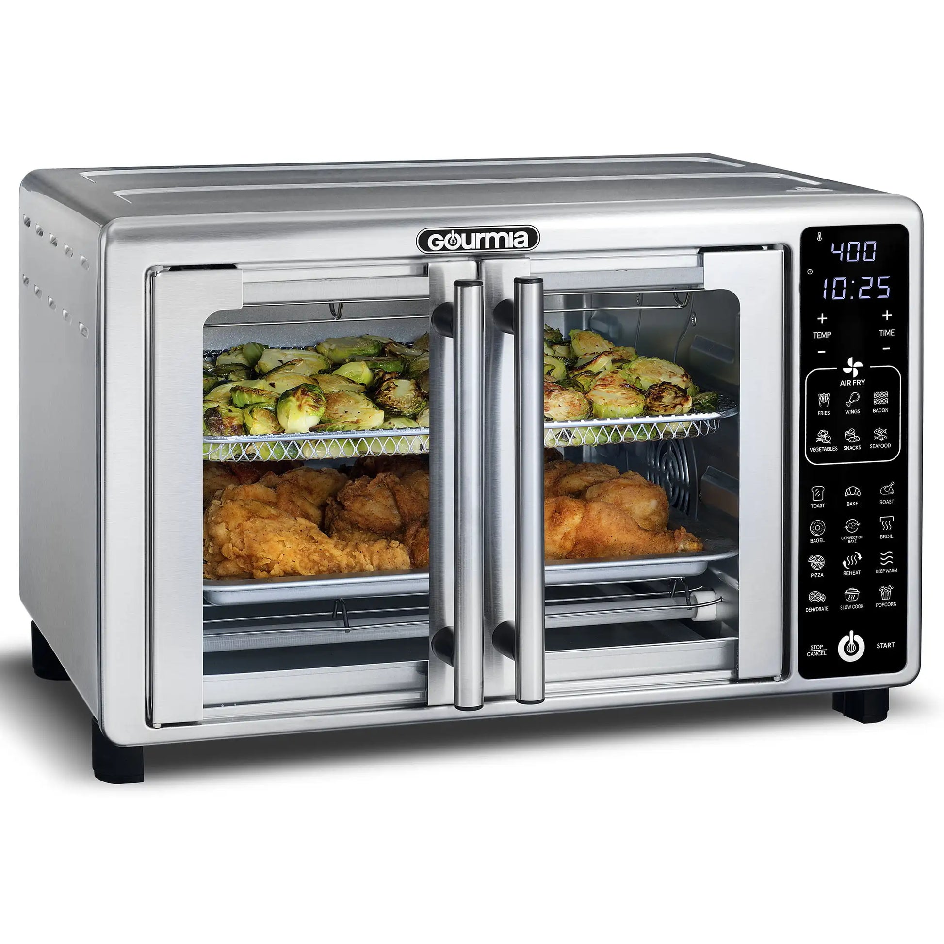 6-Slice Digital Toaster Oven Air Fryer with 19  Stainless Steel Electric Oven Pizza Oven - S & R Enterprises
