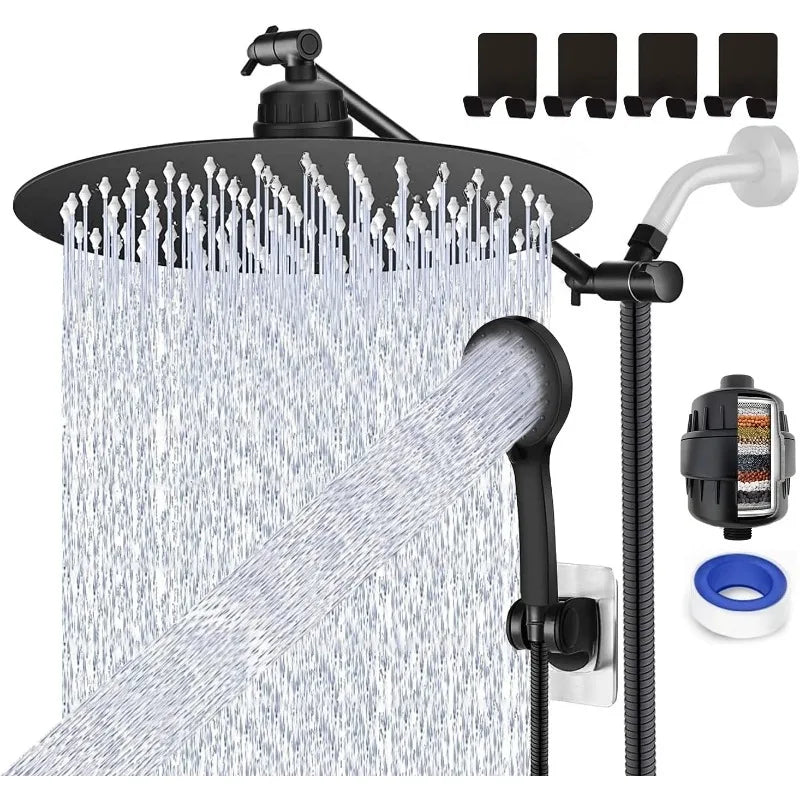 Rain Shower Head with Handheld Spray Shower Heads Combo