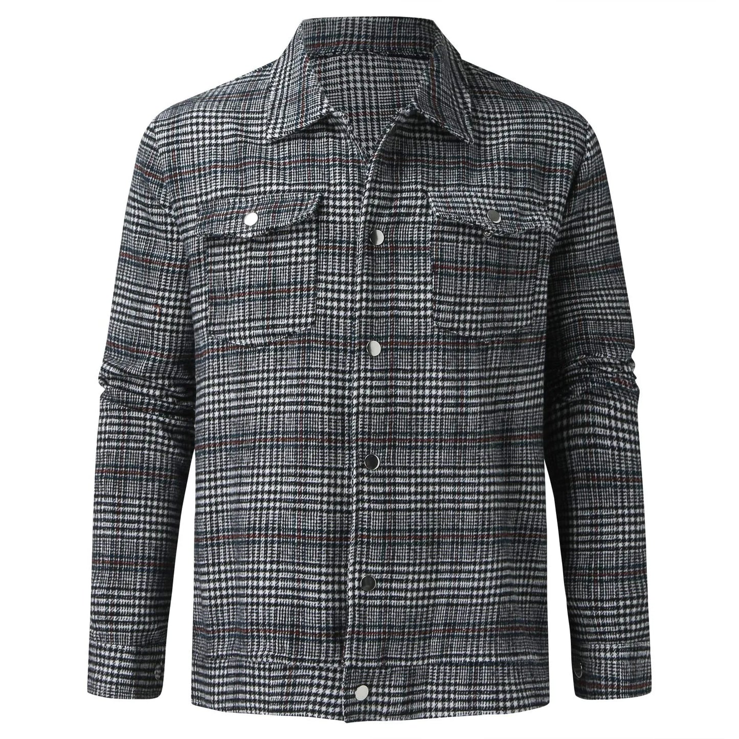 Fashion Jacket Men 2023 Spring Autumn Slim Plaid Coat Men Clothing Casual Coat Jacket