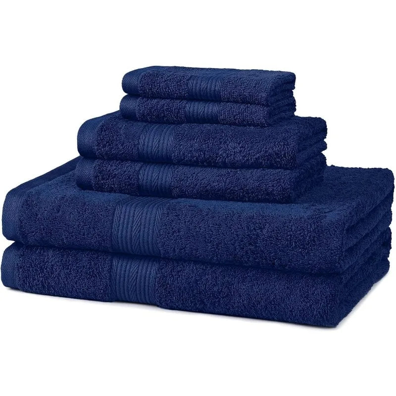 Soft 6-Piece Fade Resistant Cotton Bath Towel, Hand and Washcloth Set