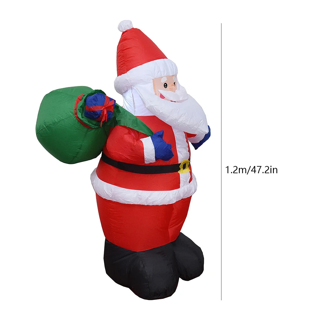 Inflatable LED Snowman Santa Toy with LED Light Decoration for 2024 Christmas