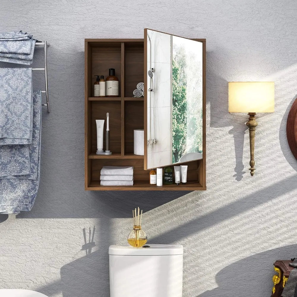 Bathroom Wall Mirror Cabinet, Medicine Cabinet with Single Door