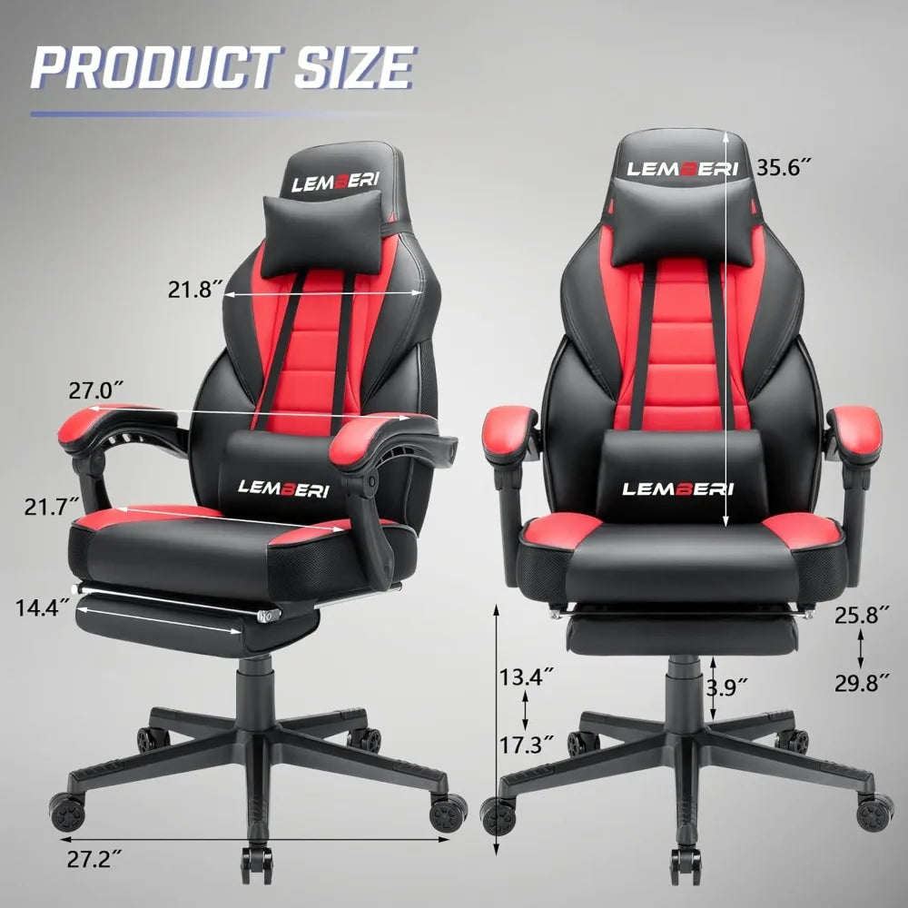 Big and Tall Gamer Chair for Adults 400lb Capacity Video - S & R Enterprises