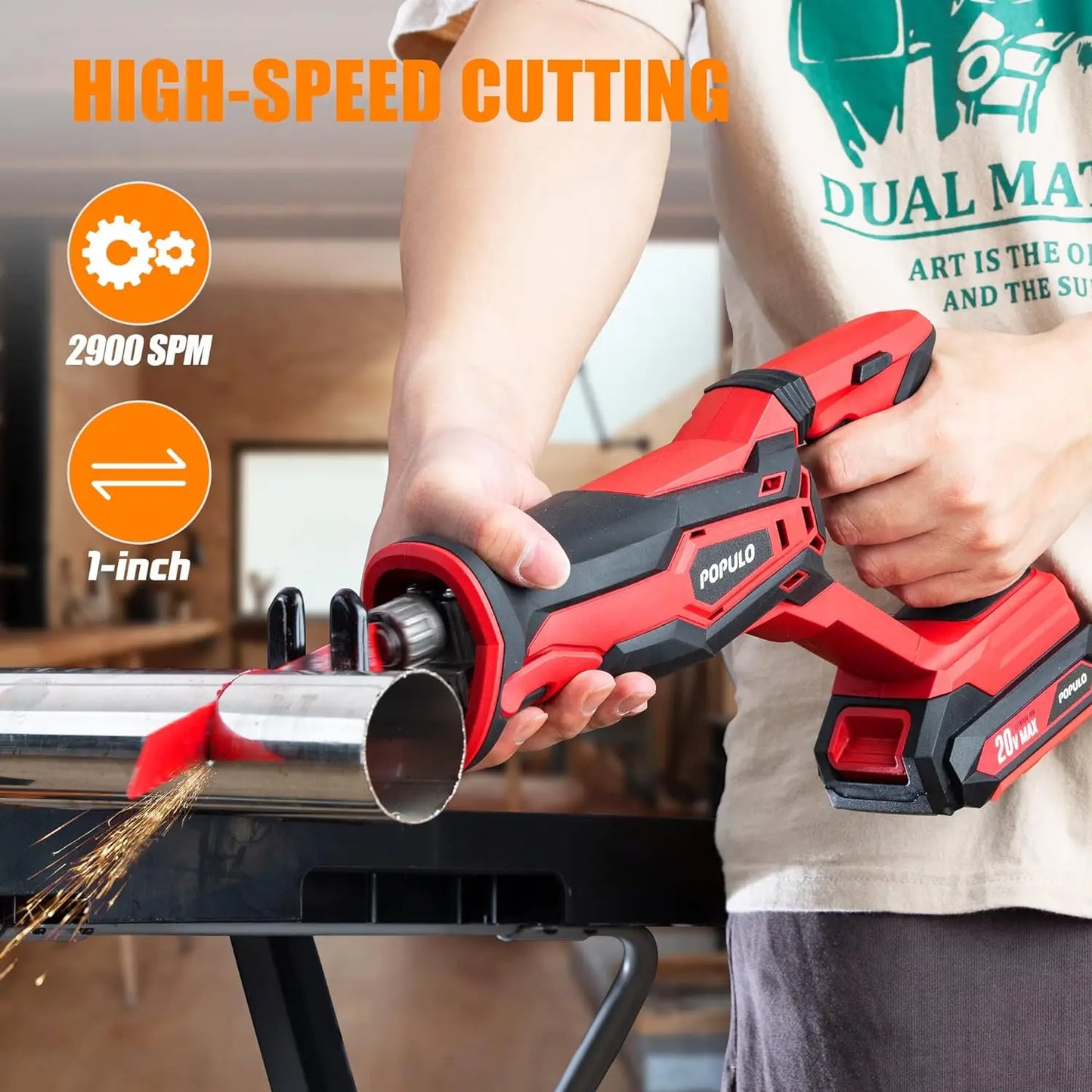 Cordless Reciprocating Saw 20V MAX Battery Power Saw