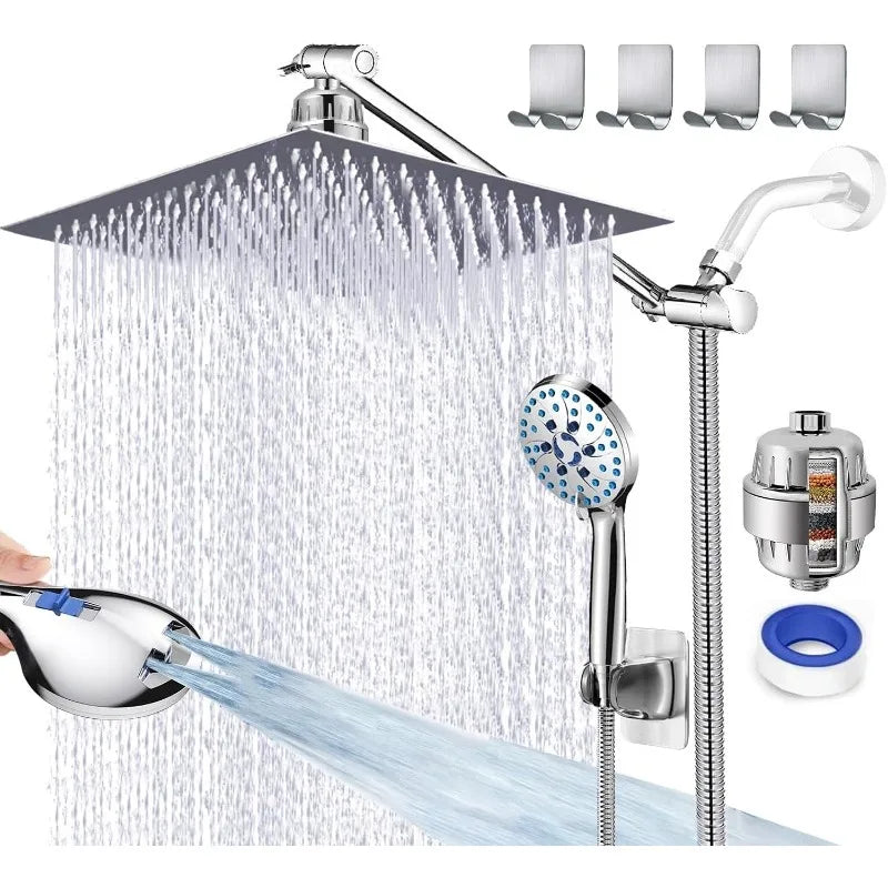 Rain Shower Head with Handheld Spray Shower Heads Combo